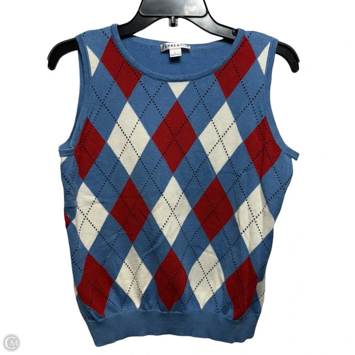 100% Cotton Argyle Sweater Vest By Pendleton In Blue, Size: L