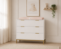 Amara 3-Drawer Dresser in White & Gold