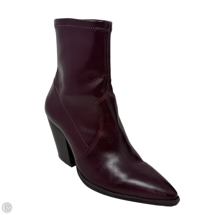 Boots Ankle Heels By Vince Camuto In Maroon, Size: 8