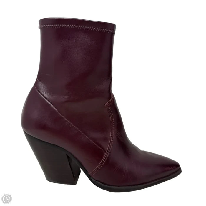 Boots Ankle Heels By Vince Camuto In Maroon, Size: 8