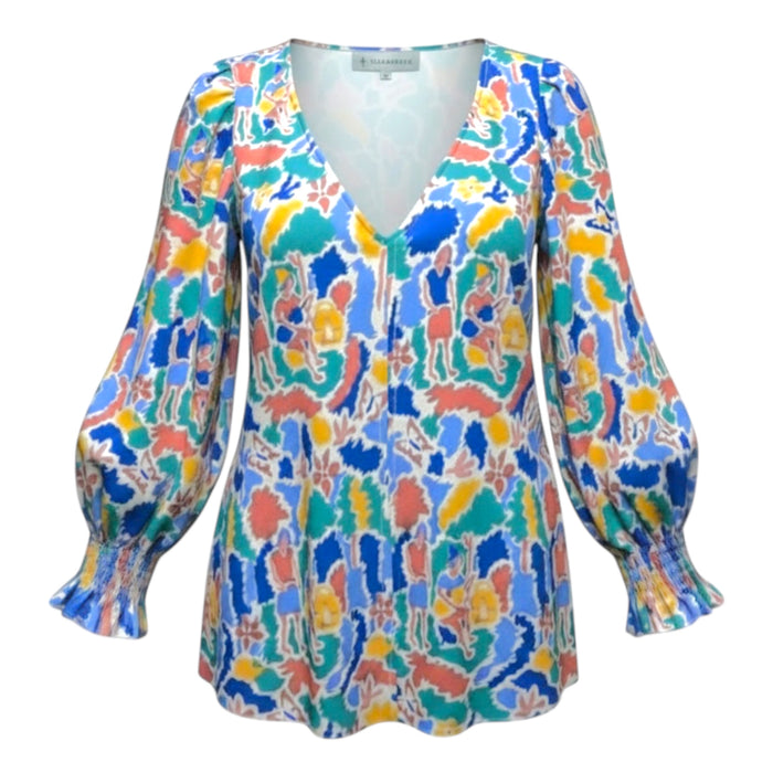Cabana Print Easton Blouse By Tuckernuck In Multi-colored, Size: XS