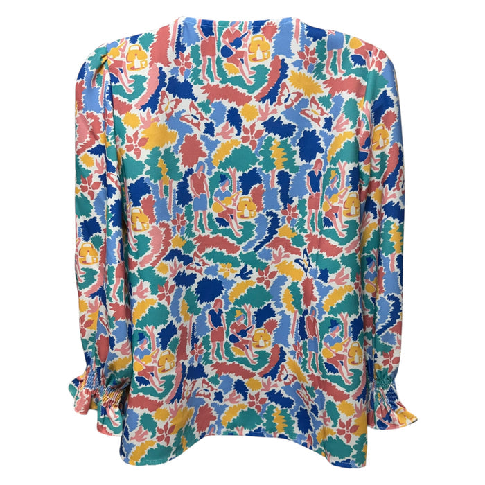 Cabana Print Easton Blouse By Tuckernuck In Multi-colored, Size: XS