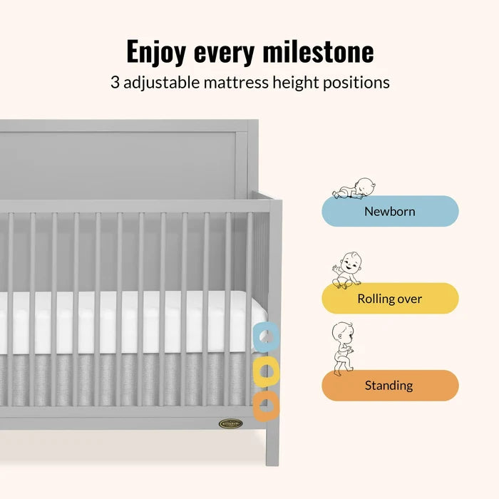Celeste Convertible Crib | Light Grey