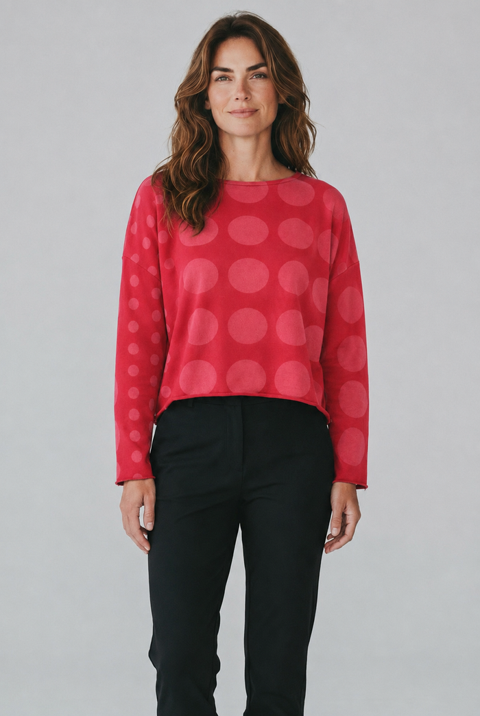 Circles Mini Luxury Boxy Tee - Chili