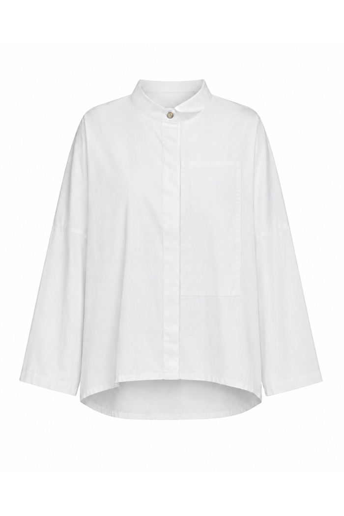 Cotton Fine Rib Signature Shirt - White