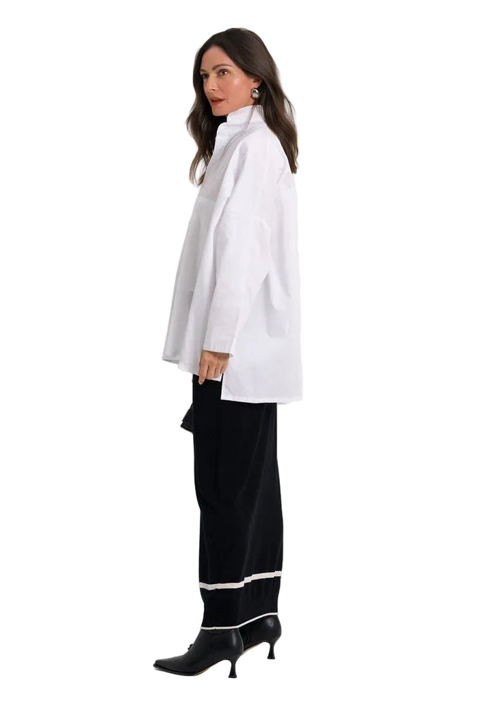 Cotton Fine Rib Signature Shirt - White