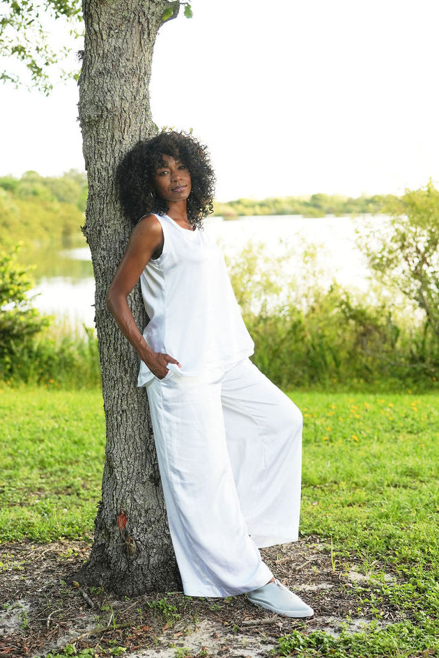 Cotton Flood Pants - White