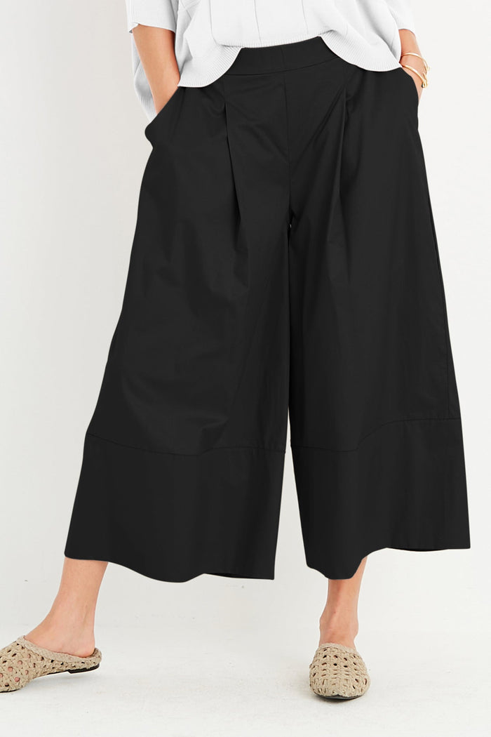 Cotton Gaucho Pants - Black