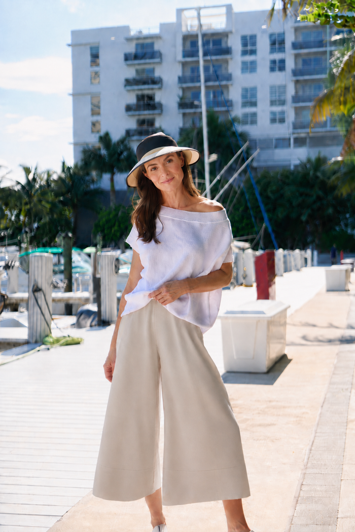 Cotton Gaucho Pants - Putty