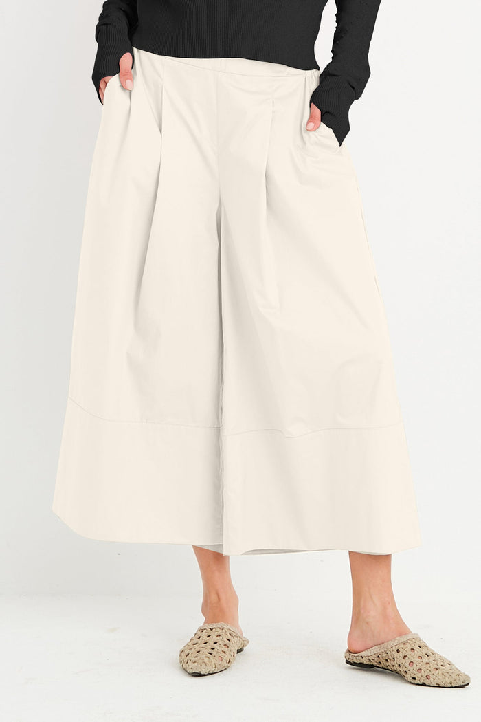Cotton Gaucho Pants - Stone