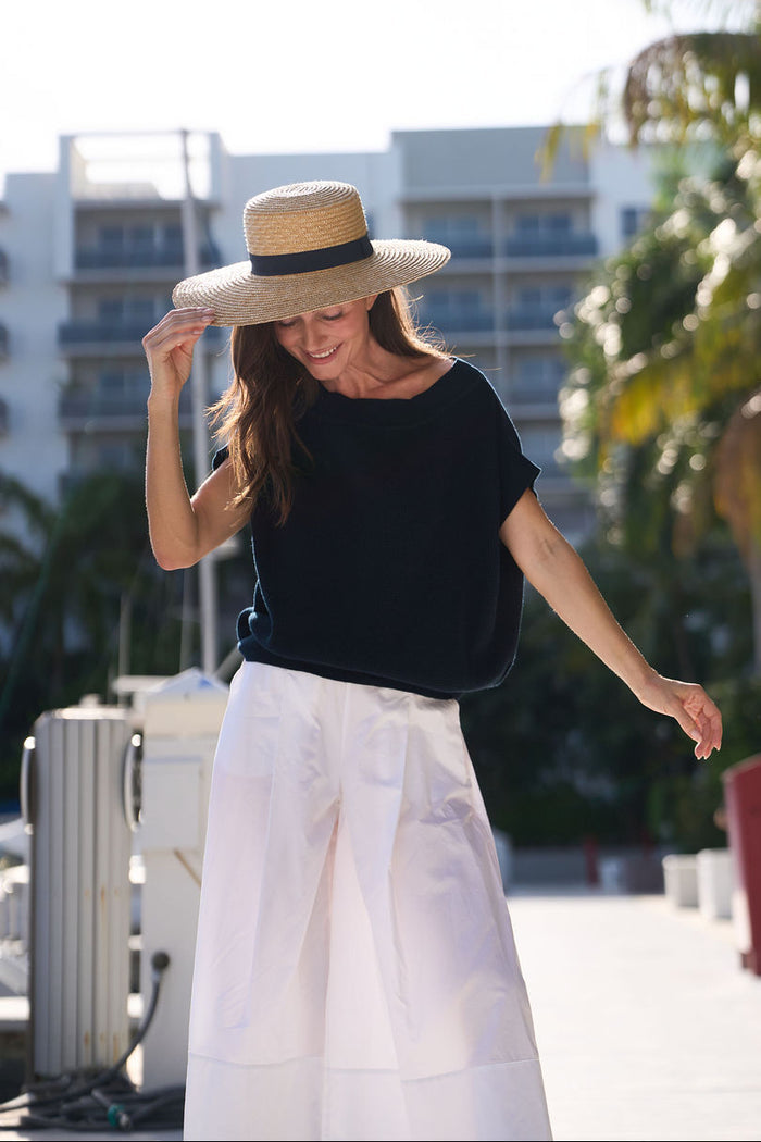 Cotton Gaucho Pants - White