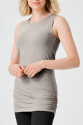 Cotton Lycra Ruche Tank - Dove