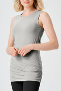 Cotton Lycra Ruche Tank - Fog