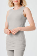 Cotton Lycra Ruche Tank - Titanium