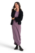Cotton Lycra Ruched Tank Dress - Amethyst