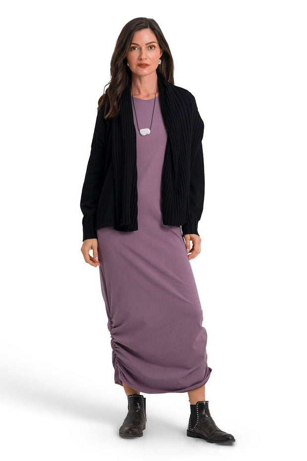 Cotton Lycra Ruched Tank Dress - Amethyst