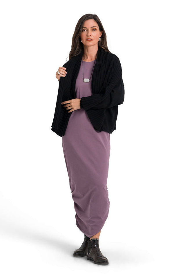 Cotton Lycra Ruched Tank Dress - Amethyst