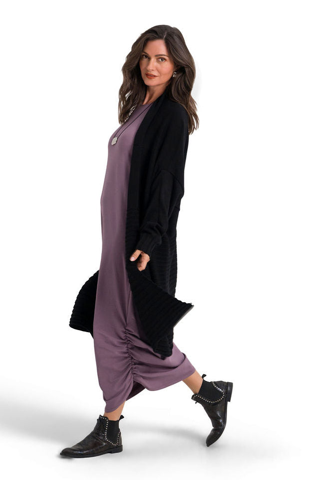Cotton Lycra Ruched Tank Dress - Amethyst