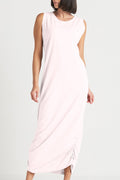 Cotton Lycra Ruched Tank Dress - Blush