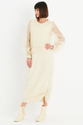 Cotton Lycra Ruched Tank Dress - Butter