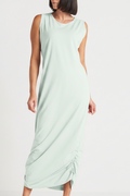 Cotton Lycra Ruched Tank Dress - Mint