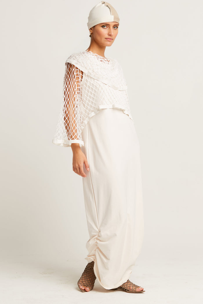 Cotton Lycra Ruched Tank Dress - Stone