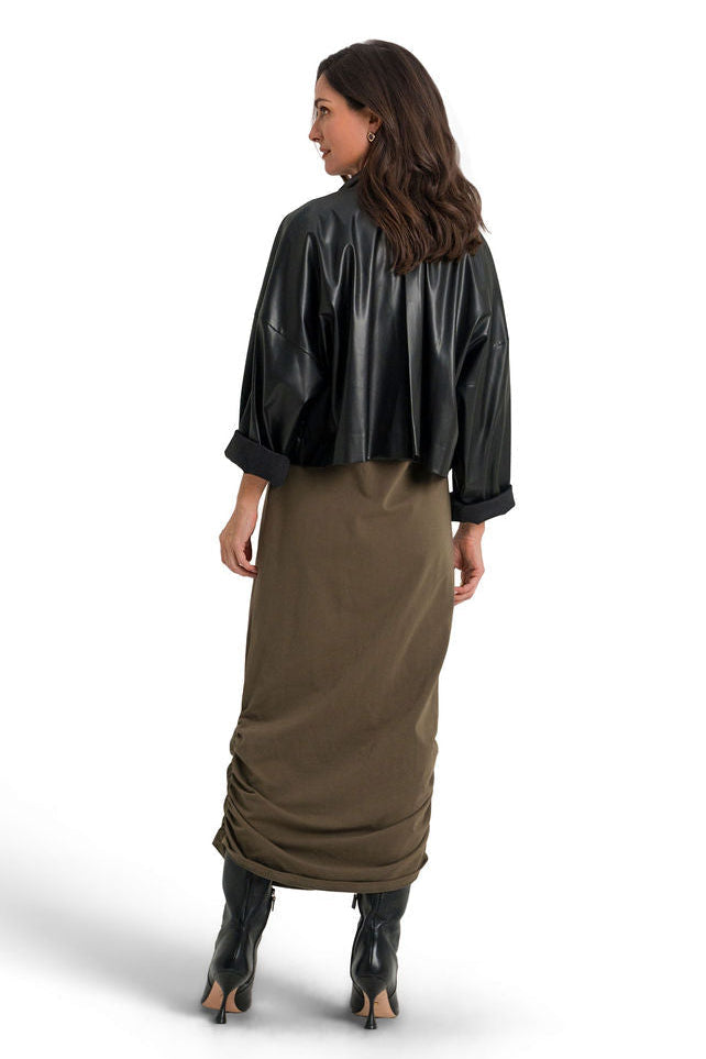 Cotton Lycra Ruched Tank Dress - Turtle
