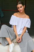 Cotton Peasant Top - White