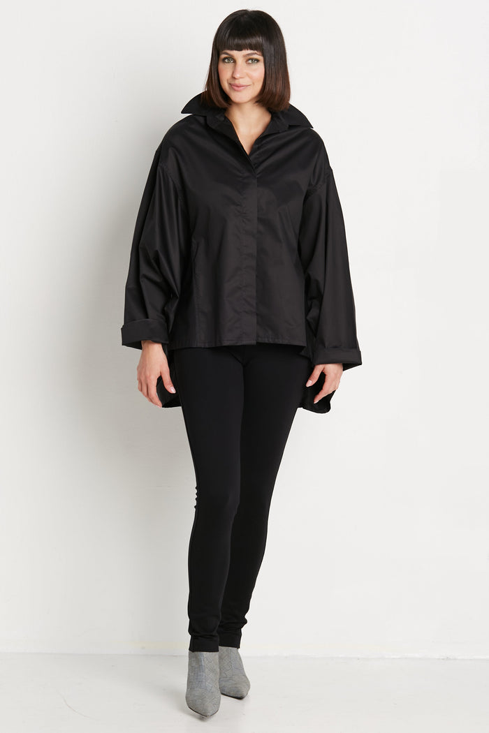 Cotton Raglan Shirt - Black