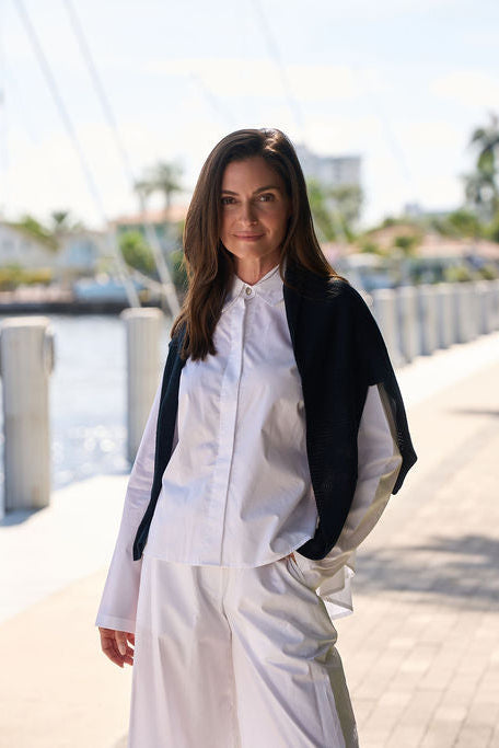 Cotton Swing Back Shirt - White