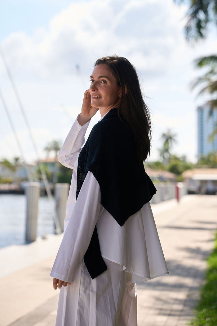 Cotton Swing Back Shirt - White