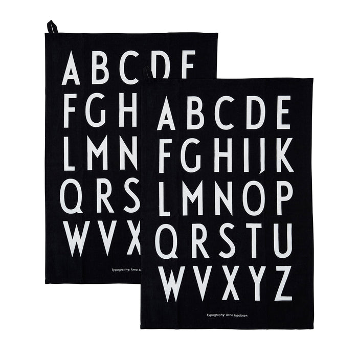 Design Letters - ABC Classic Geschirrtuch-Set | schwarz