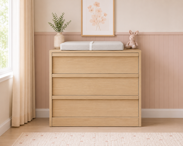 Elio Natural Oak 3-Drawer Dresser