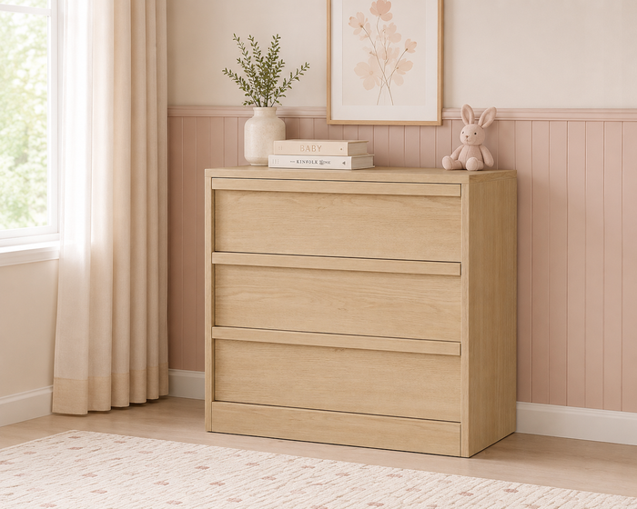 Elio Natural Oak 3-Drawer Dresser