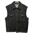 Embellished Denim Waistcoat Luxury Designer By Moschino In Blue Denim, Size: 2X