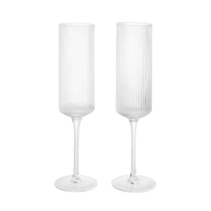 Ferm Living - Ripple Champagnerflöte | klar