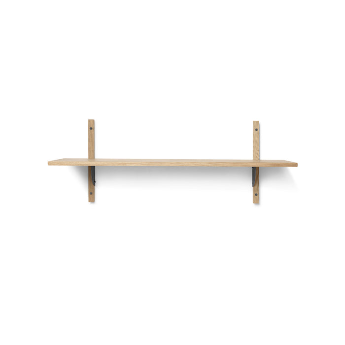 Ferm Living - Sector Wandregal single | 1 Regalboden / Eiche/Messing schwarz / 87 cm