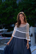 Fishnet Jackie O Top - White