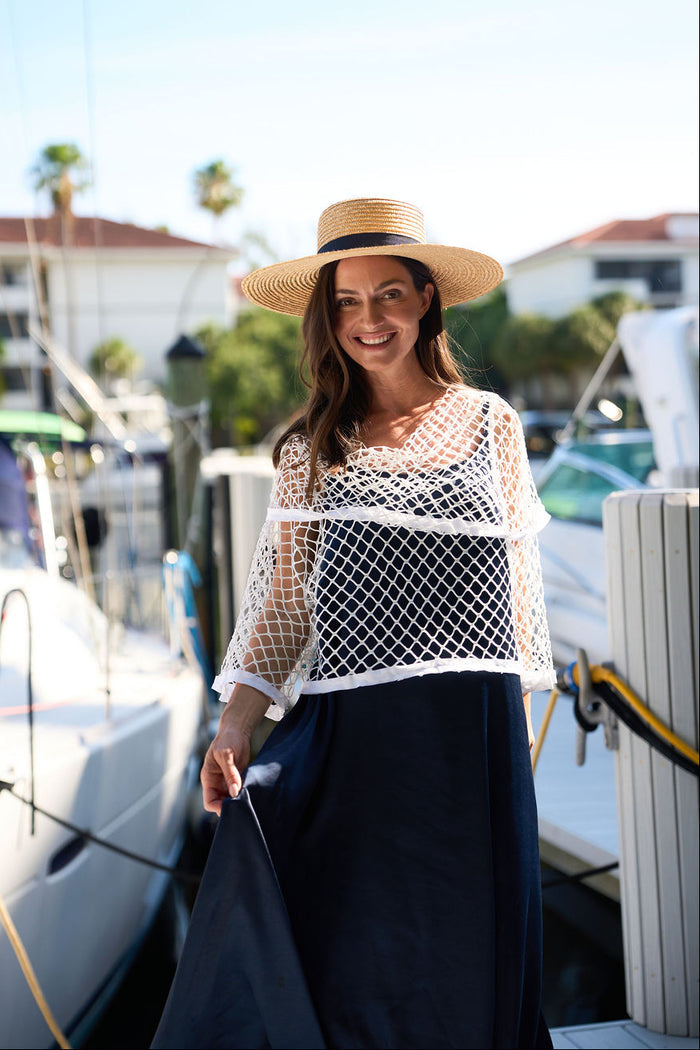 Fishnet Jackie O Top - White