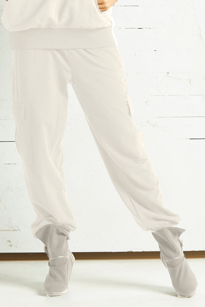 French Terry Cargo Sweatpants - Vanilla