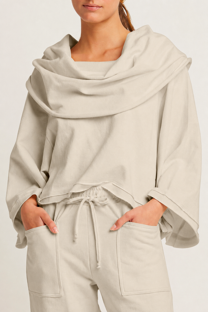 French Terry Jackie O Top - Putty