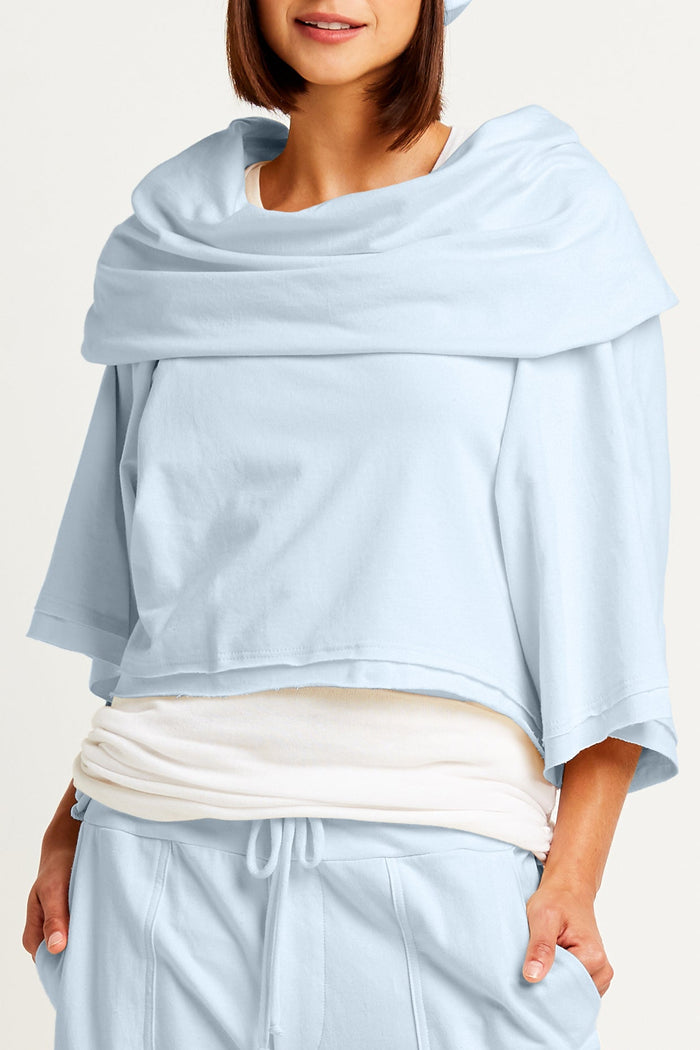 French Terry Jackie O Top - Sky