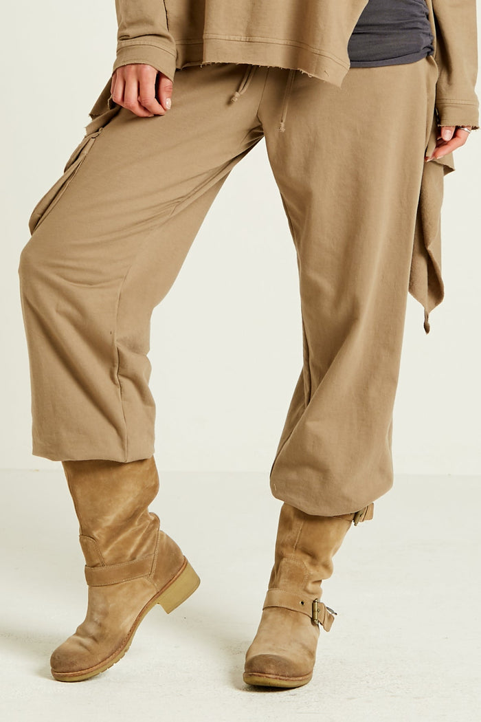 French Terry Modern Cargo Pant - Walnut