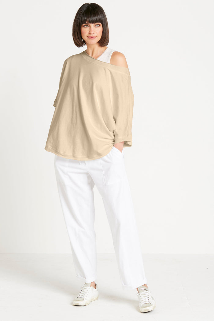 French Terry Reversible Top - Sand