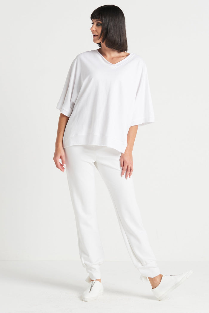French Terry V Top - White