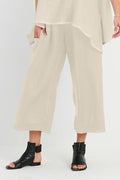 Handkerchief Linen Crop Gaucho Pants - Butter