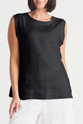 Handkerchief Linen Reversible Tank Top - Black