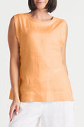 Handkerchief Linen Reversible Tank Top - Orange