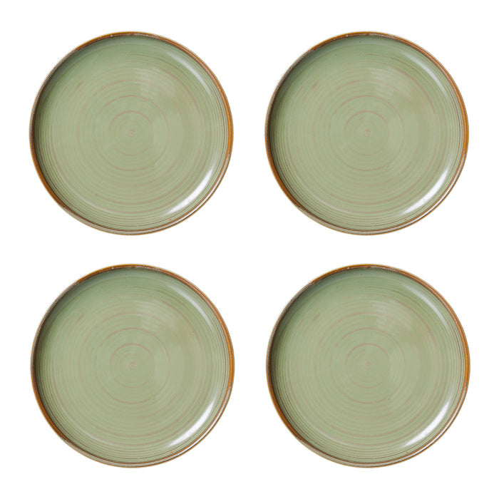 HKliving - Chef Ceramics Teller (4er-Set) | Ø 20 cm / moss grün