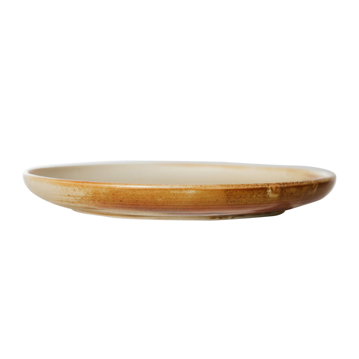 HKliving - Chef Ceramics Teller (4er-Set) | Ø 20 cm / rustic cream/braun